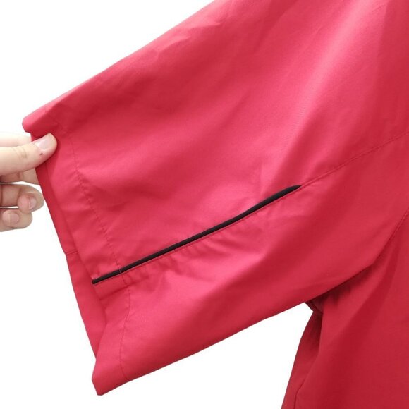 Adidas ClimaProof Short Sleeve Pullover Windbreaker Shirt Jacket Size L Red - Picture 3 of 11